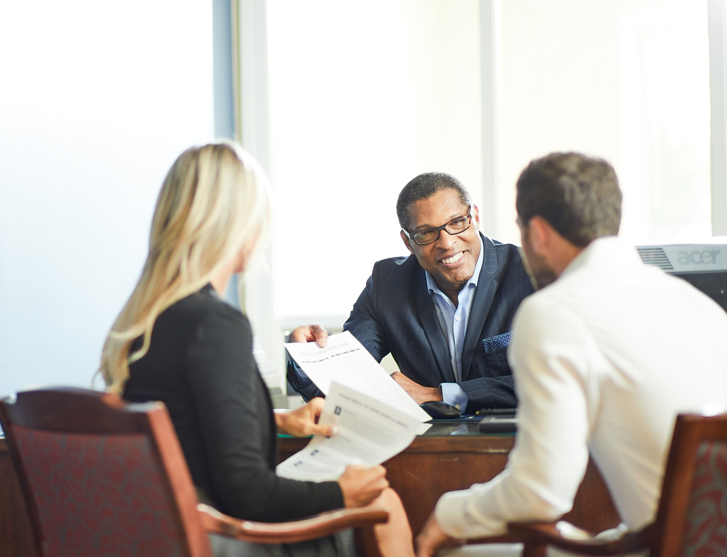 United banker meeting with customers