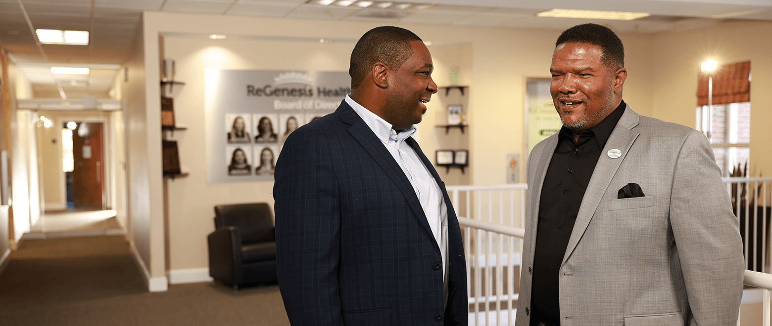 Marlon Hunter with his United Community banker