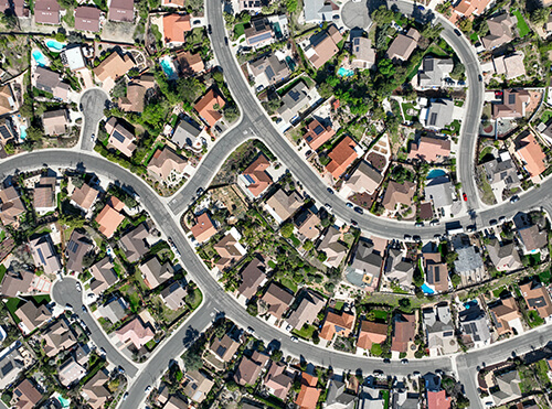 neighborhood of homes